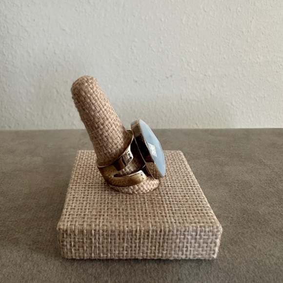 Blue Lace Agate Oval Stone & Sterling Silver Ring by Jay King - Picture 5 of 9